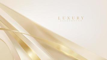 Luxury background with golden curve line element and glitter light effect decoration. vector