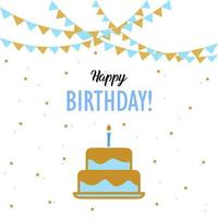 Set of lovely birthday greeting cards with cakes vector
