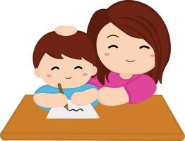 estudiar con mamá vector