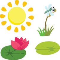 Nature sticker set vector