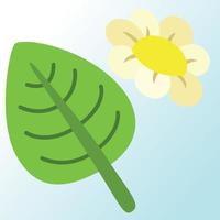 vector de hoja y flor