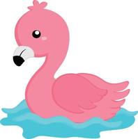 Swimming tropical flamingo vector