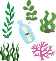 Seaweed and underwater stuff vector