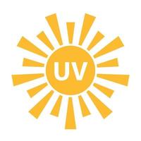UV radiation icon vector solar ultraviolet light symbol for graphic design, logo, website, social media, mobile app, UI illustration.