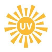 UV radiation icon vector solar ultraviolet light symbol for graphic design, logo, website, social media, mobile app, UI illustration.