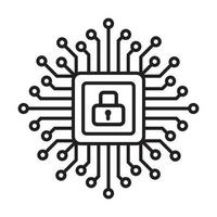 Cyber security icon vector. Security logo Artificial Intelligence Keyhole symbol speed internet technology sign for graphic design, logo, web site, social media, mobile app, ui illustration vector