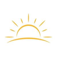 A half sun is setting downwards icon vector sunset concept for graphic design, logo, website, social media, mobile app, UI illustration
