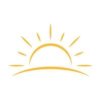 un medio sol está poniendo el concepto de puesta de sol de vector de icono hacia abajo para diseño gráfico, logotipo, sitio web, medios sociales, aplicación móvil, ilustración de interfaz de usuario