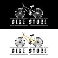 Casual bycicle in simple flat style for bike shop and rental logo design vector