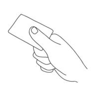 Hand with NFC Payment Credit Card Icon. Vector eps10