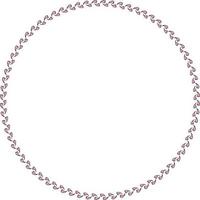 Round frame of pink hearts. Isolated frame on white background for your design. vector