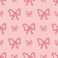 Seamless pattern with pink bows. Endless pattern on light pink background. Vector image.