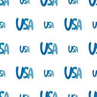 Seamless pattern with text USA on white background. Vector image.