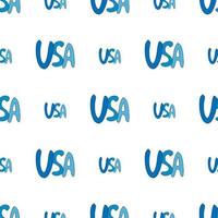 Seamless pattern with text USA on white background. Vector image.