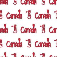 Seamless pattern with text Canada on white background. Vector image.