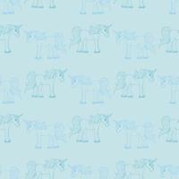patrón impecable en unicornios azules sobre fondo azul claro para tela, textil, ropa, manta y otras cosas. imagen vectorial vector