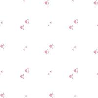 Seamless background with pink cat tracks. Endless pattern on white background for your design. vector