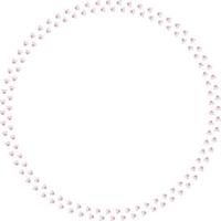 Round frame of pink cat tracks. Isolated frame on white background for your design. vector