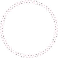 Round frame of pink cat tracks. Isolated frame on white background for your design. vector