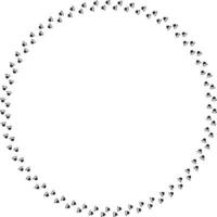 Round frame of black cat tracks. Isolated frame on white background for your design. vector