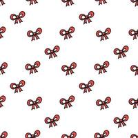 Seamless pattern with red bows on white background. Vector image.