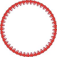 Round frame of two hearts. Isolated frame on white background for your design. vector