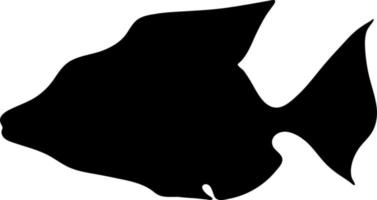 Black silhouette of a fish on white background. Vector image.