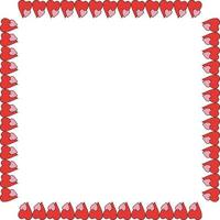 Square frame of two hearts. Isolated frame on white background for your design. vector