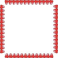 Square frame of two hearts. Isolated frame on white background for your design. vector