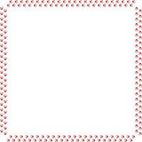 Square frame of red cat tracks. Isolated frame on white background for your design. vector