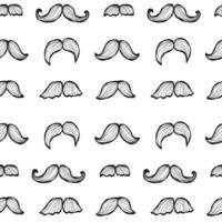 Cute white pattern with line mustache. Seamless background. Textile for salon. Minimalism paper scrapbook. vector