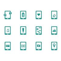 Set of Mobile Phone icons. There are twelve simple and cute icon for your design. vector