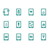 conjunto de iconos de teléfono móvil. hay doce iconos simples y bonitos para tu diseño. vector