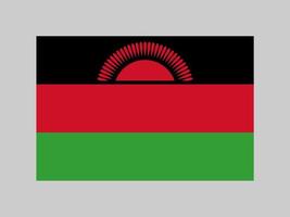 Malawi flag, official colors and proportion. Vector illustration.