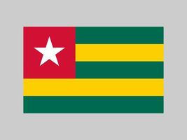 Togo flag, official colors and proportion. Vector illustration.