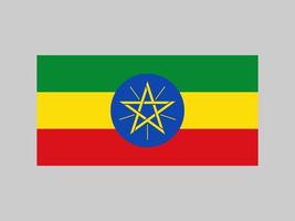 Ethiopia flag, official colors and proportion. Vector illustration.