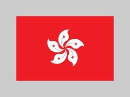 Hong Kong flag, official colors and proportion. Vector illustration.