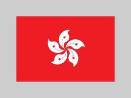 Hong Kong flag, official colors and proportion. Vector illustration.