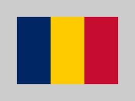 Chad flag, official colors and proportion. Vector illustration.