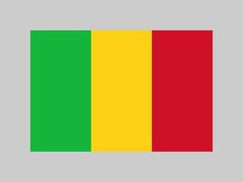 Mali flag, official colors and proportion. Vector illustration.