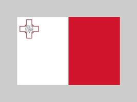 Malta flag, official colors and proportion. Vector illustration.