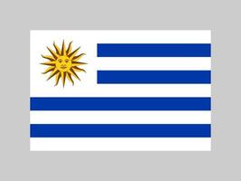 Uruguay flag, official colors and proportion. Vector illustration.