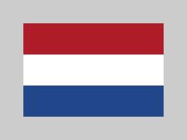 Netherlands flag, official colors and proportion. Vector illustration.