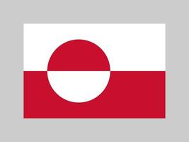Greenland flag, official colors and proportion. Vector illustration.