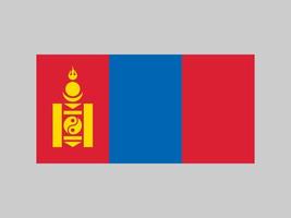 Mongolia flag, official colors and proportion. Vector illustration.