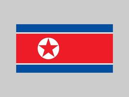 North Korea flag, official colors and proportion. Vector illustration.