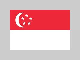 Singapore flag, official colors and proportion. Vector illustration.