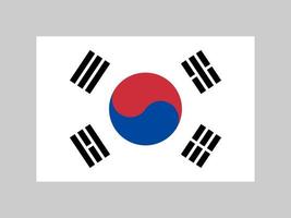 bandera de corea del sur, colores oficiales y proporción. ilustración vectorial vector