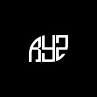 RYZ letter logo design on black background. RYZ creative initials letter logo concept. RYZ letter design. vector