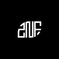 ZNF creative initials letter logo concept. ZNF letter design.ZNF letter logo design on black background. ZNF creative initials letter logo concept. ZNF letter design. vector